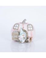 ΔΙΑΚΟΣΜΗΤΙΚΟ ΠΟΛΥΡΕΖΙΝ, ΚΟΛΟΚΥΘΑ ΜΕ ΝΑΝΟ, ΡΟΖ, 12.5x15x13cm Eurolamp 600-46265