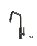 Μπαταρία Νεροχύτη Κουζίνας με Τηλέφωνο Ντους Officine Gessi Black M+C576etal Brushed PVD 60053-707