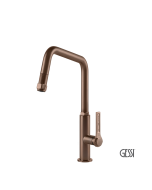 Μπαταρία Νεροχύτη Κουζίνας με Τηλέφωνο Ντους Officine Gessi Copper Brushed PVD 60053-708