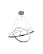 Κρεμαστό φωτιστικό LED 60W 3CCT by switch on base σε χρώμιο D:60cm 6102-Chrome