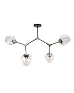 InLight Κρεμαστό φωτιστικό από μαύρο μέταλλο και διάφανο γυαλί 4XE27 D:120cm 6129-4-ΝΜ