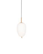 Φωτιστικό Κρεμαστό Ø27 εκ. Led 24w 3000K 1435lm Μέταλλο Βουρτσιστό Χρυσό-Γυαλί Λευκό Perenz Cirro 6672 B LC