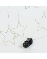 ΚΟΥΡΤΙΝΑ, 184 MINI LED, 8 ΜΕΤΑΛΛΙΚΑ ΑΣΤΕΡΙΑ 12cm, ΜΕΤΑΣΧΗΜΑΤΙΣΤΗ, ΑΣΗΜΙ ΧΑΛΚΙΝΟ ΚΑΛΩΔΙΟ, ΘΕΡΜΟ ΛΕΥΚΟ LED (H155 x W175cm, 20 ΣΕΙΡΕΣ x 12 LED), ΠΡΟΕΚΤΑΣΗ ΠΑΡΟΧΗΣ 3m, IP44 Eurolamp 600-02500