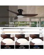 SE LED F100 WINDY BLACK-BROWN FAN 30W SMART WITH CONTROL 100x100x50cm 3000k-6500k 85-265V 2 Y HOMELIGHTING 77-50632