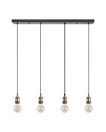 SE21-BR-10-4BL MAGNUM Bronze Metal Pendant with Black Fabric Cable+ HOMELIGHTING 77-8694