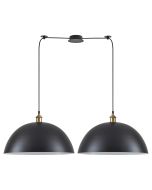 SE21-BR-10-BL2-MS50 MAGNUM Bronze Metal Pendant Black Shade with Black Fabric Cable+ HOMELIGHTING 77-8702