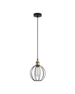 SE21-BR-10-GR2 MAGNUM Bronze Metal Pendant Black Metal Grid with Black Fabric Cable+ HOMELIGHTING 77-8710