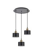 SE21-BR-10-3BL-MS1 MAGNUM BRONZE Black Metal Shade Pendant+ HOMELIGHTING 77-8764
