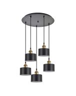 SE21-BR-10-5BL-MS1 MAGNUM BRONZE  Black Metal Shade Pendant+ HOMELIGHTING 77-8765