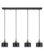 SE21-BR-10-4BL-MS1 MAGNUM BRONZE Black Metal Shade Pendant+ HOMELIGHTING 77-8766