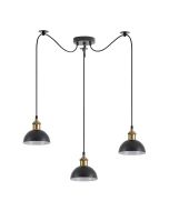 SE21-BR-10-BL3-MS3 MAGNUM BRONZE Black Metal Shade Pendant+ HOMELIGHTING 77-8776