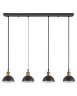 SE21-BR-10-4BL-MS3 MAGNUM BRONZE Black Metal Shade Pendant+ HOMELIGHTING 77-8780