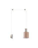 SE21-NM-4-NM1W-SH3 ADEPT TUBE Nickel Matt Wall Lamp Brown Fabric Shade+ HOMELIGHTING 77-8798