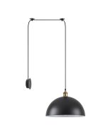 SE21-BR-10-BL1W-MS40 MAGNUM Bronze Metal Wall Lamp with Black Fabric Cable and Metal Shade+ HOMELIGHTING 77-8884