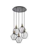 SE21-BR-10-5BL-GR12 MAGNUM FLEX Bronze Metal Pendant Black Metal Grid+ HOMELIGHTING 77-8966