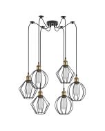 SE21-BR-10-BL6-GR12 MAGNUM FLEX Bronze Metal Pendant Black Metal Grid+ HOMELIGHTING 77-8968