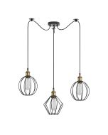SE21-BR-10-BL3-GR12 MAGNUM FLEX Bronze Metal Pendant Black Metal Grid+ HOMELIGHTING 77-8969