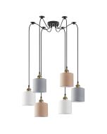 SE21-BR-10-6BL-SH123 MAGNUM FLEX White, Grey, Brown Shade Pendant+ HOMELIGHTING 77-9031