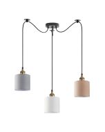 SE21-BR-10-BL3-SH123 MAGNUM FLEX White, Grey, Brown Shade Pendant+ HOMELIGHTING 77-9032