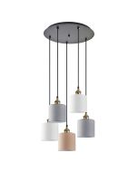 SE21-BR-10-5BL-SH123 MAGNUM FLEX White, Grey, Brown Shade Pendant + HOMELIGHTING 77-9034