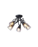 ΣΠΟΤ ΜΕΤΑΛΛΟ ΓΥΑΛΙ 5ΦΩΤΟ 5XE14 Max 8W 380X185mm ΦΙΜΕ ARTE ILLUMINA CLASSY Eurolamp 145-25273