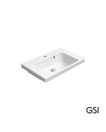 Νιπτήρας Πορσελάνης Norm 60x40 με Οπή Μπαταρίας GSI White 8631-300