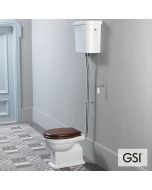 Λεκάνη Υψηλής Πίεσης Κατωστόμια CLASSIC με καζανάκι και κάλυμμα MS87 Ξύλο, GSI White 871000HW-300