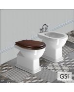 Λεκάνη Υψηλής Πίεσης Πισωστόμια CLASSIC/54 με Απλό κάλυμμα MS87C Ξύλο, GSI White 871100W-300