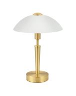 Πορτατίφ 26xH35cm Touch Dimmable 1xE14 Λευκό Καπέλο Χρυσή Βάση Eglo Solo 87254
