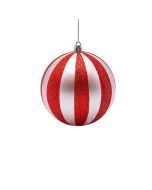 ΠΛΑΣΤΙΚΗ ΜΠΑΛΑ, ΡΟΖ ΜΕ ΚΟΚΚΙΝΟ GLITTER, ΣΕΤ 6ΤΜΧ, 10cm Eurolamp 600-47957