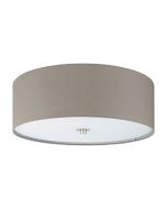 Φωτιστικό Πλαφόν Οροφής 3xE27 Ø475xH195mm Νίκελ Ματ- Ύφασμα Taupe-Γυαλί Eglο Pasteri 94919
