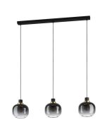 Κρεμαστό Φωτιστικό Μαύρο Τρίφωτη Ράγα 95xH110cm 3xE27 Eglo Oilella 99617