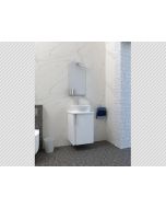 Σετ Έπιπλο Μπάνιου Βάση Π45*Υ60*Β43 εκ.MDF Λάκα Λευκή-Πάγκος με Νιπτήρα-Καθρέπτης-Φωτιστικό Savvopoulos Luxury Amazon 005