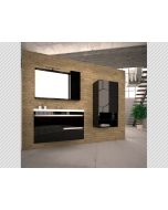 Σετ Έπιπλο Μπάνιου Βάση Π80*Υ60*Β43 εκ.MDF Λάκα Μαύρη,Νιπτήρας-Καθρέπτης-Φωτιστικό Savvopoulos Luxury Blend 002