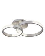 Φωτιστικό Οροφής Ασημί 61x40cm Τηλεχειριστήριο LED 44w 3000-6000Κ Sun Light C88070/2-SLV