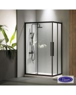 Καμπίνα ντουζιέρας Γωνιακής Εισόδου Corner Entry 110x110 (107-109 x 107-109 εκ.), Devon Flow Clean Glass Black Matt CF110C-400