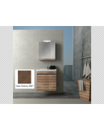 Σετ Έπιπλο Μπάνιου Βάση Π60xΥ60xΒ38 εκ.MDF Μελαμίνη Dark Hickory,Νιπτήρας-Καθρέπτης-Φωτιστικό Savvopoulos Luxury City 001