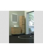 Σετ Έπιπλο Μπάνιου Βάση Π80*Υ60*Β43 εκ.MDF Μελαμίνη Light Hickory,Νιπτήρας-Καθρέπτη Savvopoulos Luxury City XL 002