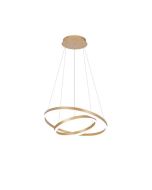 Φωτιστικό Κρεμαστό 60cm Δύο Κύκλοι Χρυσό Ματ LED 3CCT 3000-6000K Dimmer Night Mode Sun Light D88059/2