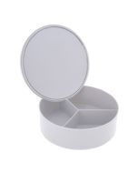 Κουτί Αποθήκευσης PP με Καθρέπτη Φ15x5.5cm White MRShome DF-0060003