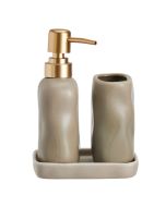 Σετ Μπάνιου Stoneware 3 Τεμαχίων Sand 7530U MRShome DF-0093004