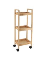 Ραφιέρα Bamboo/MDF με 3 Ράφια Φυσική με Ροδάκια 28.5x21x79cm MRShome DS-1130000