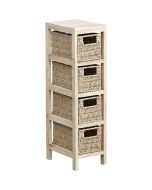 Συρταριέρα MDF με 4 Συρτάρια 17x24x65cm Μπεζ MRShome DS-1237000