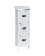 Συρταριέρα MDF με 3 Συρτάρια Λευκή 25x25x77cm MRShome DS-1255000