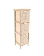 Συρταριέρα MDF με 3 Συρτάρια 25x25x77cm Μπεζ με Σχέδια MRShome  DS-1399000