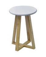 Σκαμπώ με Πόδια Bamboo Καφέ/Λευκό 31x31x42.5cm MRShome DS-2676000