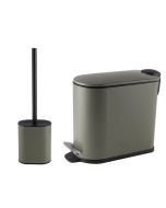 Σετ Κάδος Απορριμμάτων Οβάλ 5L Soft Close Μεταλλικός Λαδί και Πιγκάλ MRShome DS-801900S