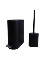 Σετ Κάδος Απορριμμάτων Οβάλ 5L Soft Close Μεταλλικός Μαύρος και Πιγκάλ MRShome  DS-8020S00