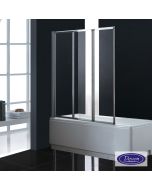 Τρίπτυχο διαχωριστικό μπανιέρας 120εκ. Ύψους 140εκ., Devon Clear Chrome DT1200T-100