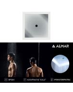 Κεφαλή Ντουζ Εντοιχισμού Οροφής 47x47 Icicle με Χρωματοθεραπεία χωρίς πλαίσιο στήριξης, Almar Inox Chrome E044275-100